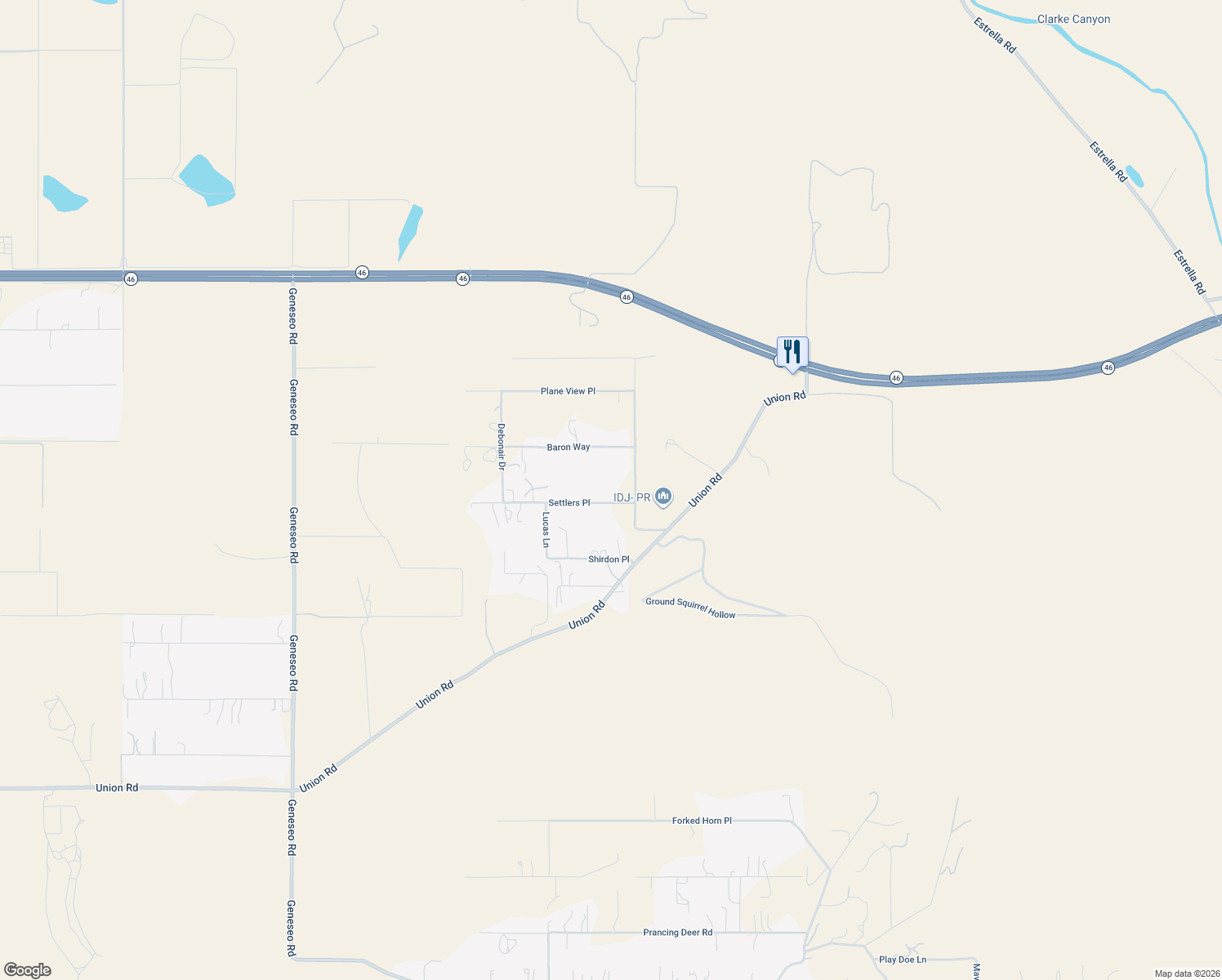 map of restaurants, bars, coffee shops, grocery stores, and more near 8425 Settlers Place in Paso Robles