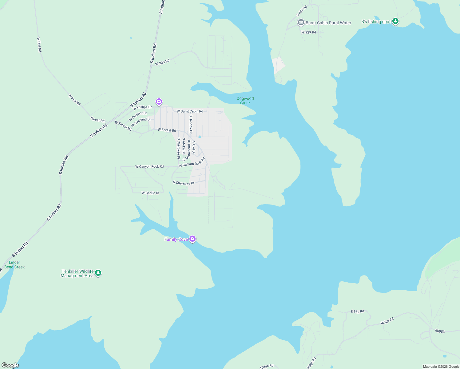 map of restaurants, bars, coffee shops, grocery stores, and more near 36327 South Red Oak Road in Park Hill