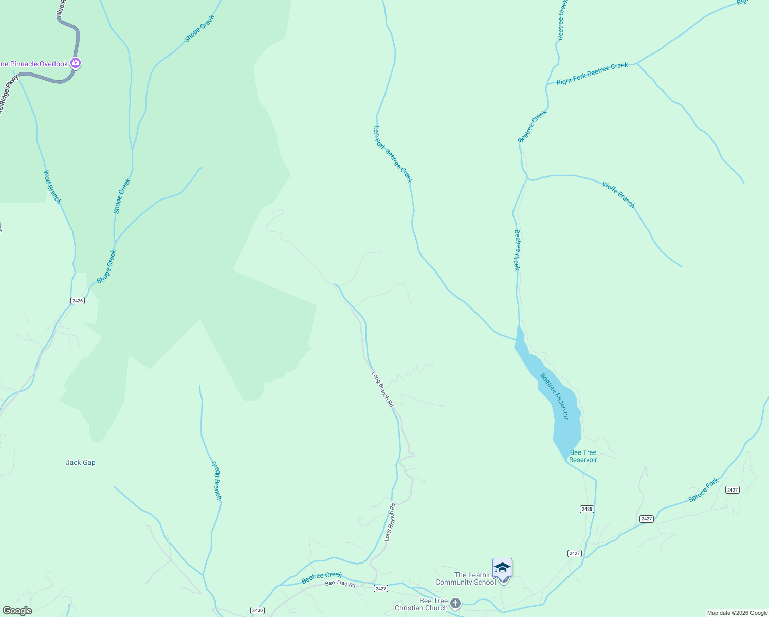 map of restaurants, bars, coffee shops, grocery stores, and more near 99 Glory Land Lane in Swannanoa