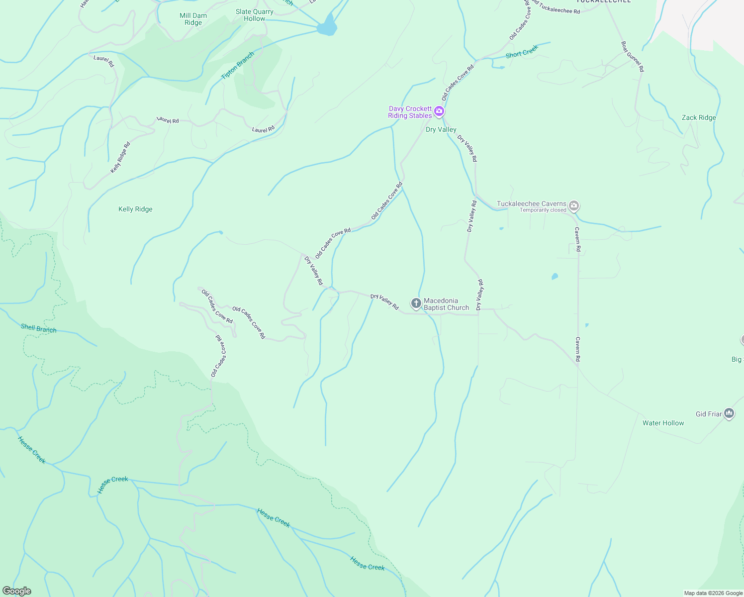 map of restaurants, bars, coffee shops, grocery stores, and more near 1072 Dry Valley Road in Townsend