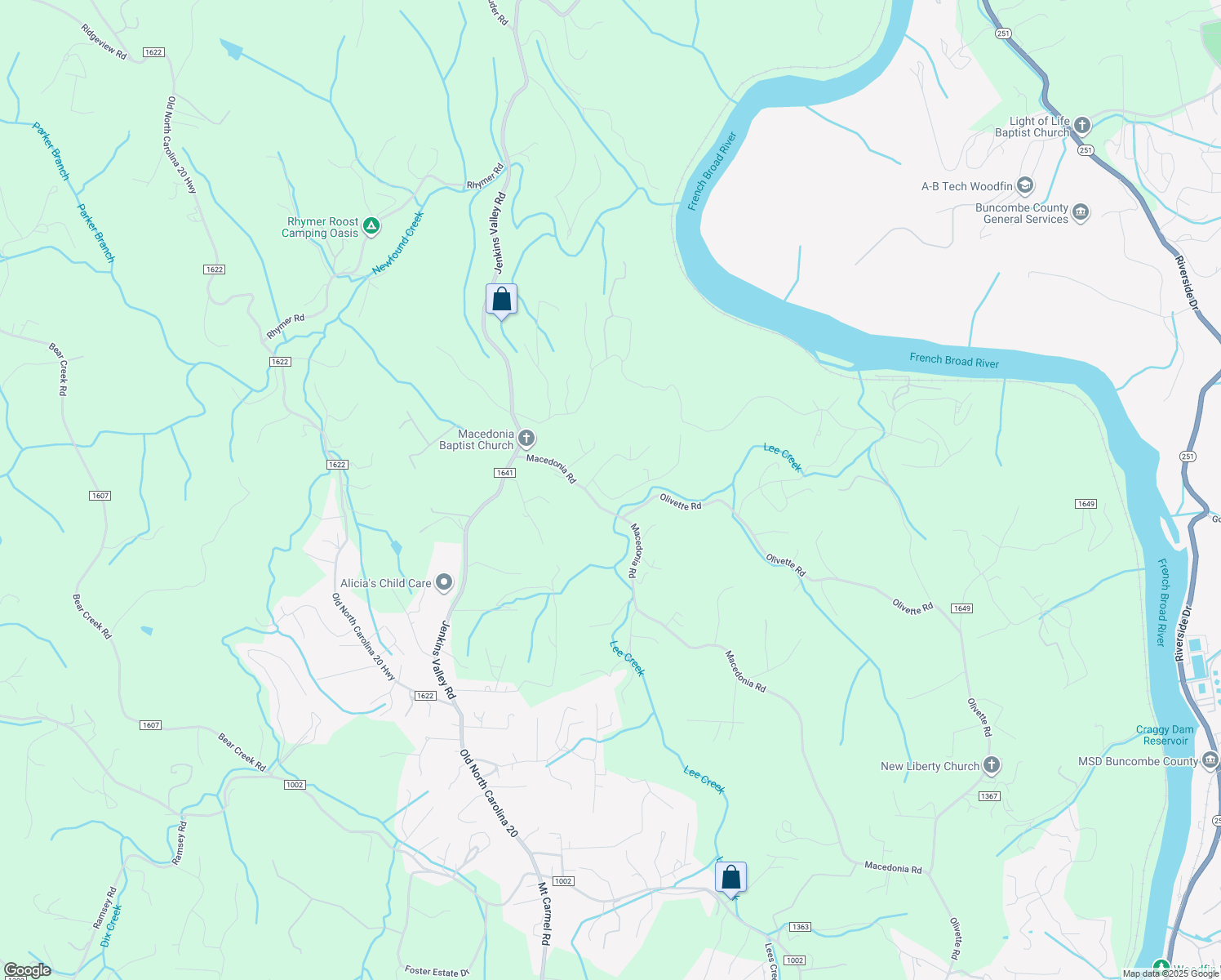 map of restaurants, bars, coffee shops, grocery stores, and more near 4 Pine Tops Drive in Asheville