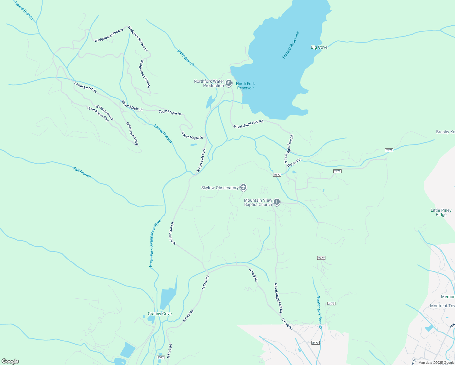 map of restaurants, bars, coffee shops, grocery stores, and more near 94 Penland Cove Road in Black Mountain
