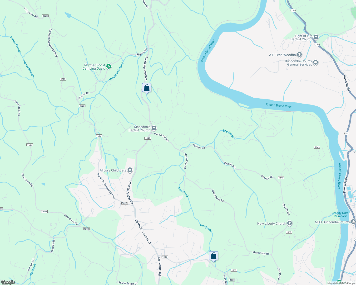 map of restaurants, bars, coffee shops, grocery stores, and more near 4 Pine Tops Drive in Asheville