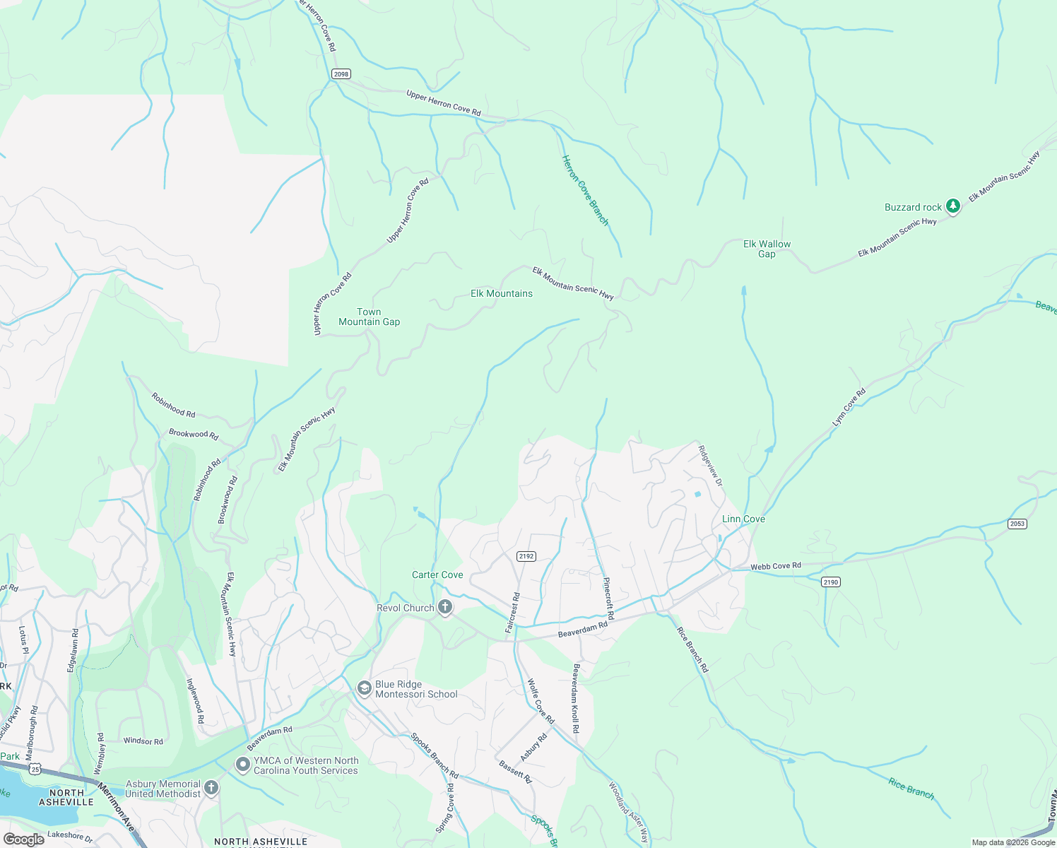 map of restaurants, bars, coffee shops, grocery stores, and more near 156 Black Oak Drive in Asheville