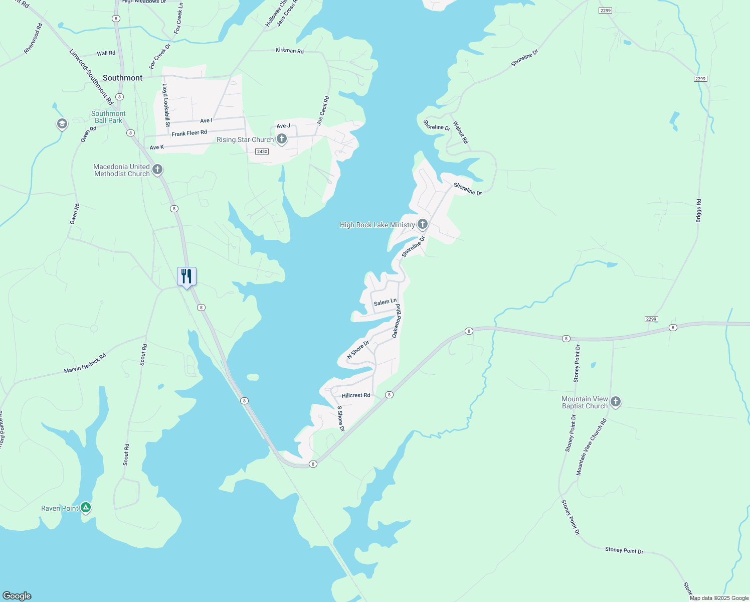 map of restaurants, bars, coffee shops, grocery stores, and more near 162 Shoreline Drive in Lexington