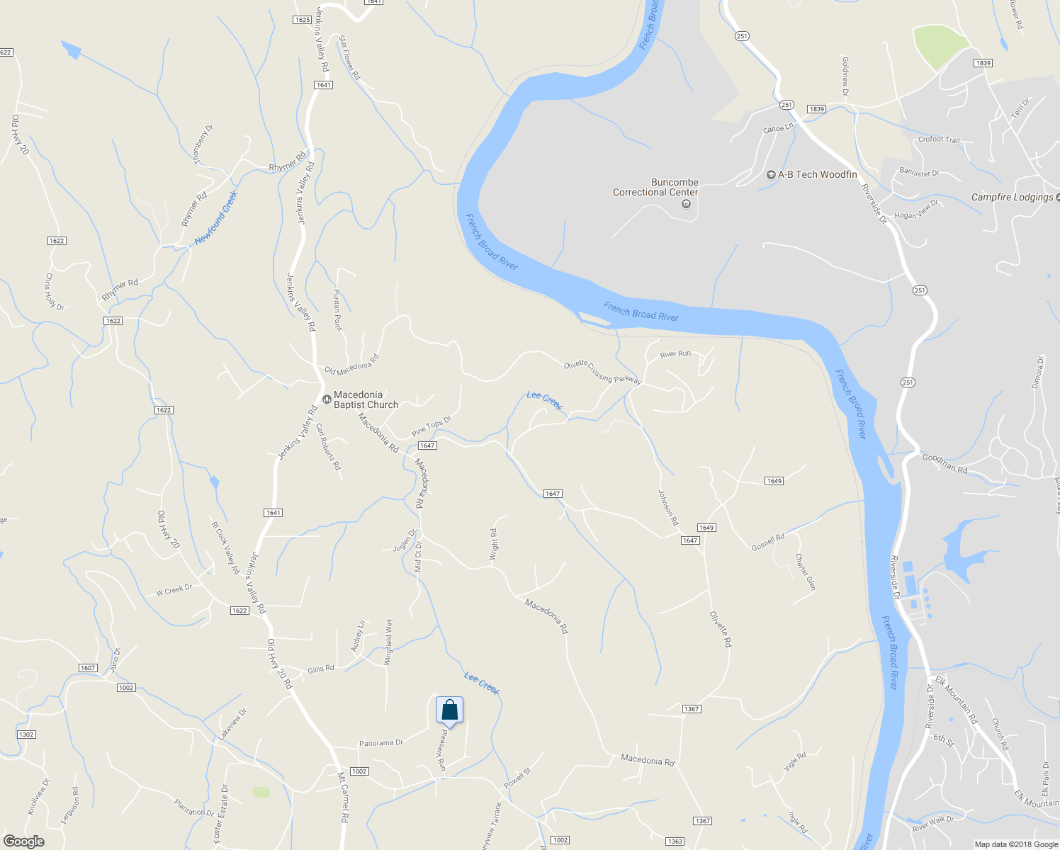 map of restaurants, bars, coffee shops, grocery stores, and more near 12 White Rose Lane in Asheville