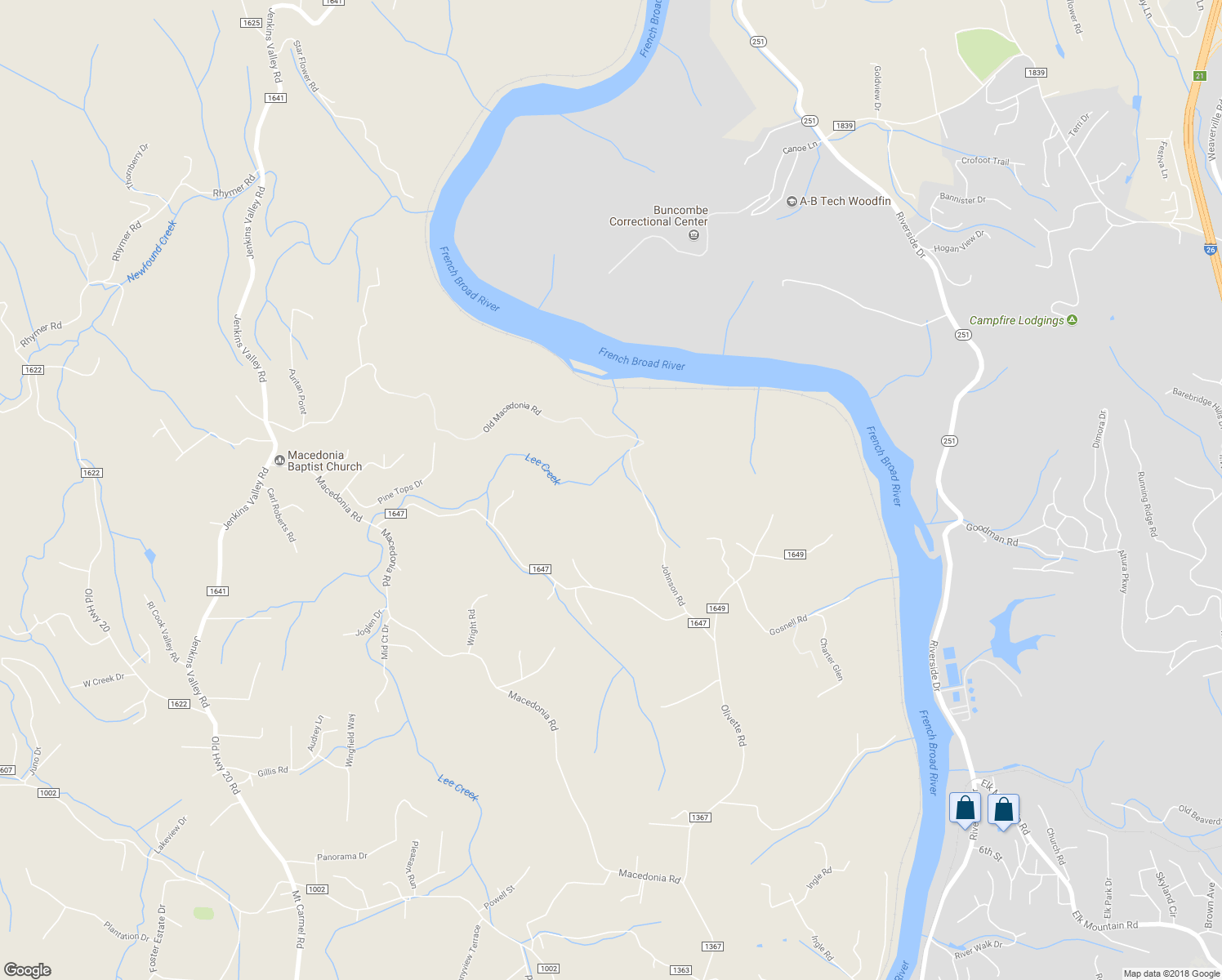 map of restaurants, bars, coffee shops, grocery stores, and more near 82 Johnson Road in Asheville