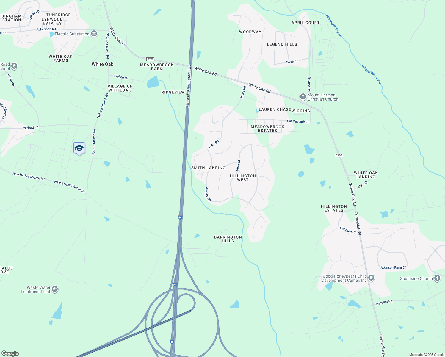 map of restaurants, bars, coffee shops, grocery stores, and more near 4513 Tardiva Dr in Garner