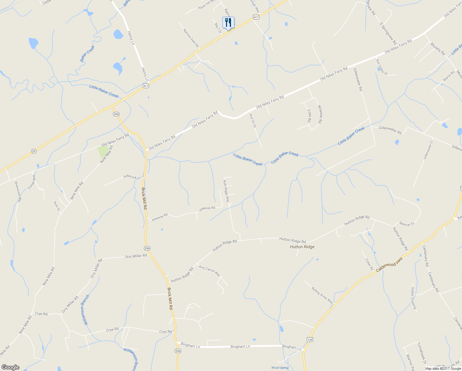 map of restaurants, bars, coffee shops, grocery stores, and more near 464 Ruth Riggs Way in Maryville