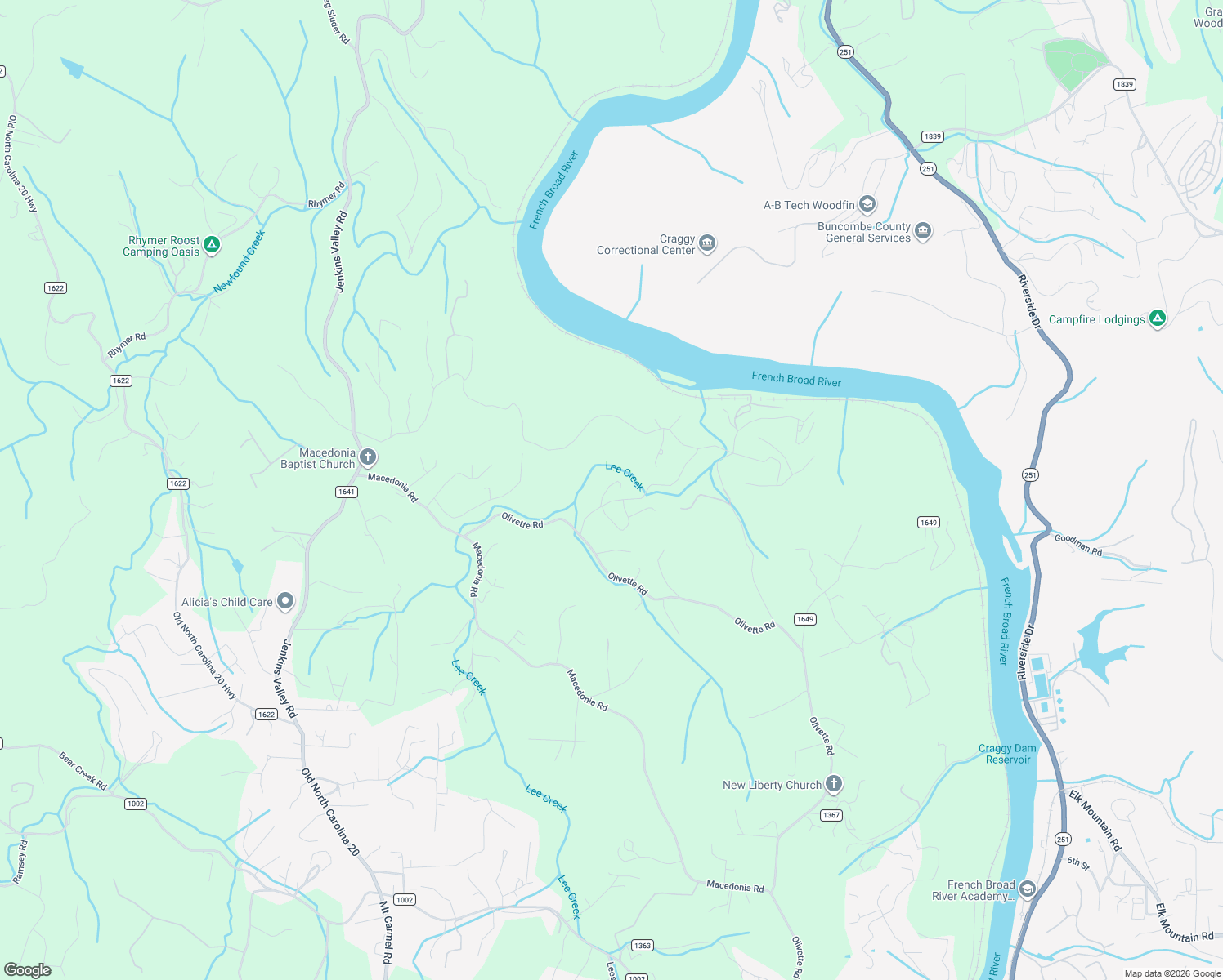 map of restaurants, bars, coffee shops, grocery stores, and more near 45 White Rose Lane in Asheville