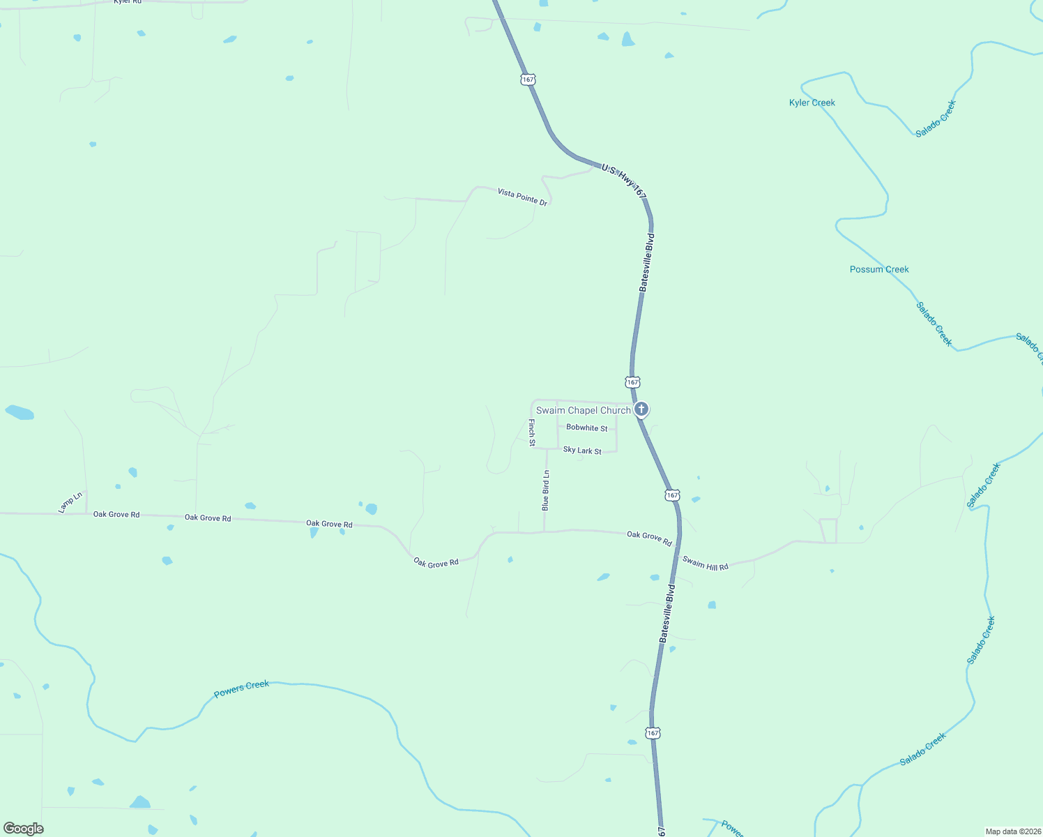 map of restaurants, bars, coffee shops, grocery stores, and more near 10 Silver Springs Road in Batesville