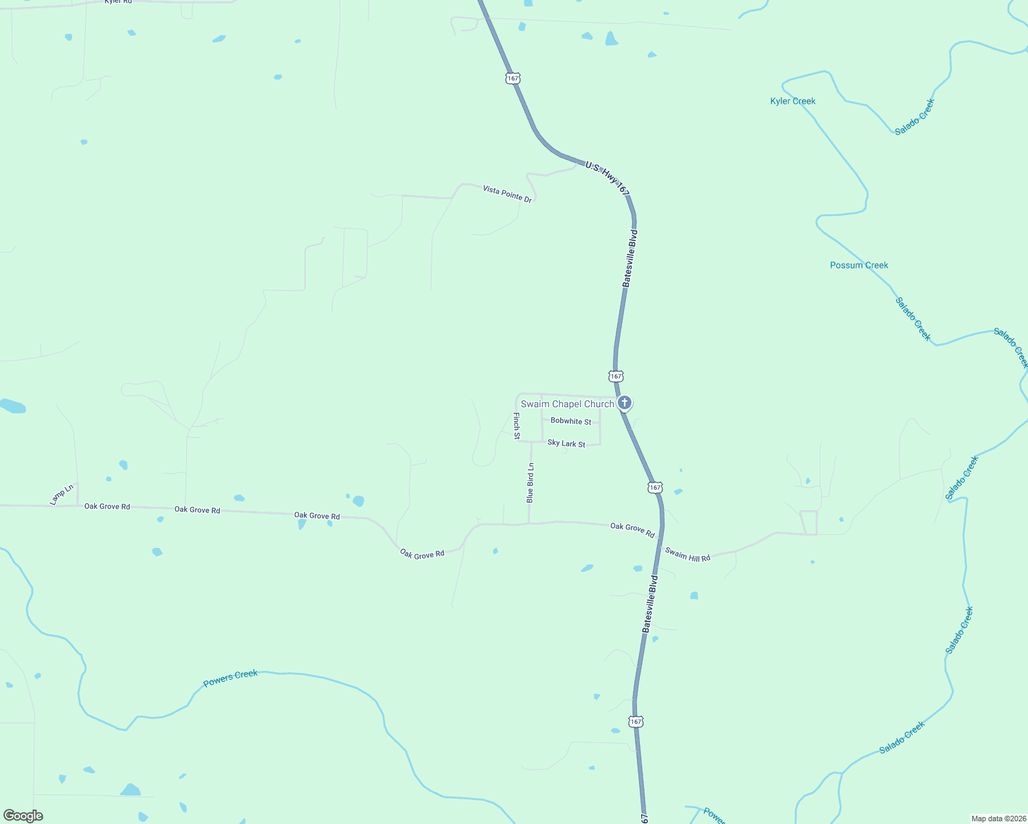 map of restaurants, bars, coffee shops, grocery stores, and more near 10 Silver Springs Road in Batesville