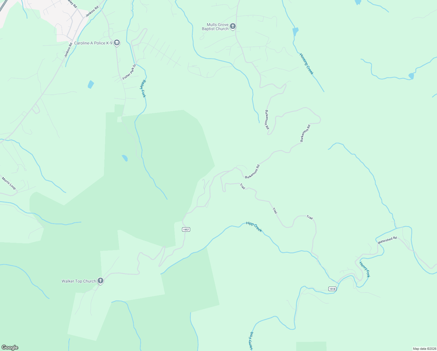 map of restaurants, bars, coffee shops, grocery stores, and more near 6611 Burkemont Road in Morganton