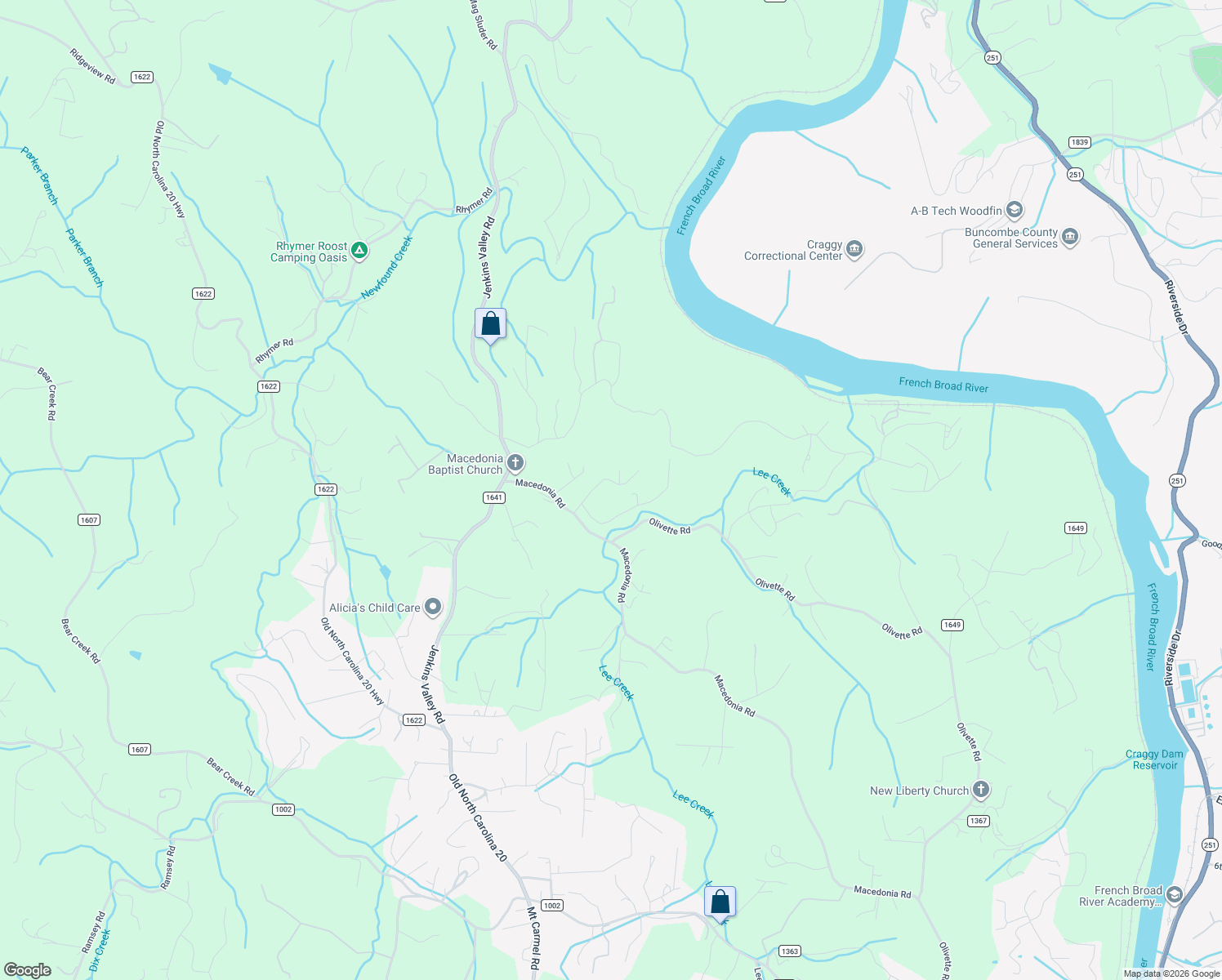 map of restaurants, bars, coffee shops, grocery stores, and more near 11 Countryside Drive in Asheville