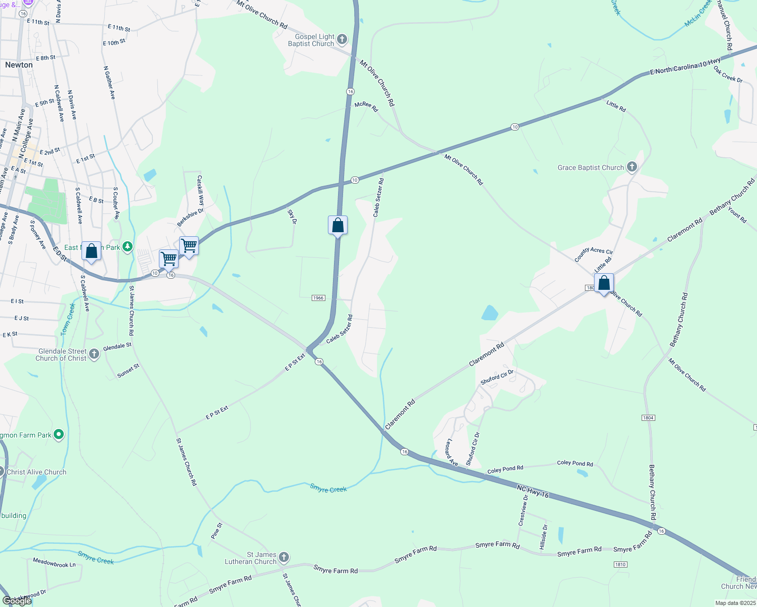 map of restaurants, bars, coffee shops, grocery stores, and more near 1898 Moss Drive in Newton