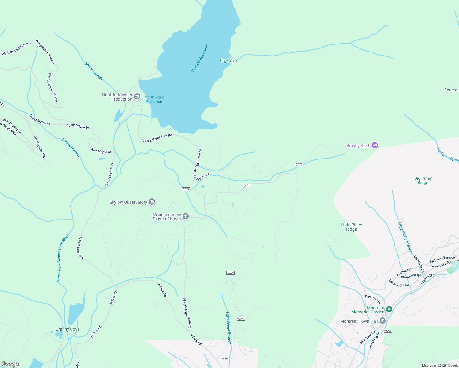 map of restaurants, bars, coffee shops, grocery stores, and more near 76 Walker Town Road in Black Mountain