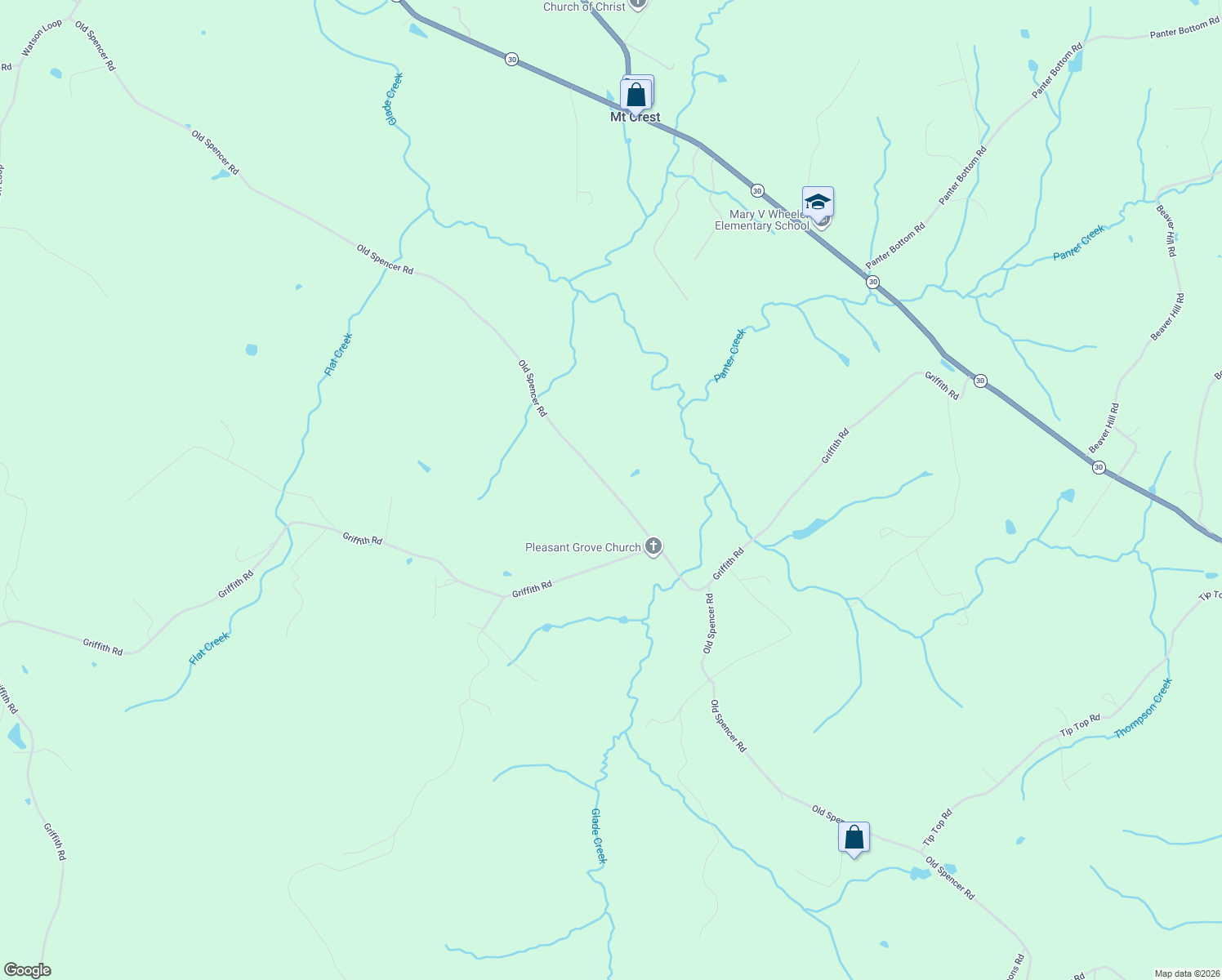 map of restaurants, bars, coffee shops, grocery stores, and more near Old Spencer Rd in Pikeville
