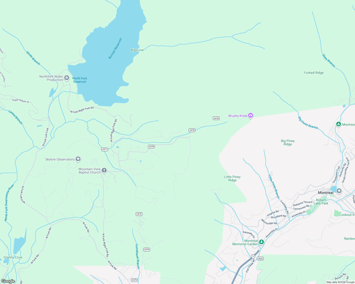 map of restaurants, bars, coffee shops, grocery stores, and more near 191 Walker Town Road in Black Mountain