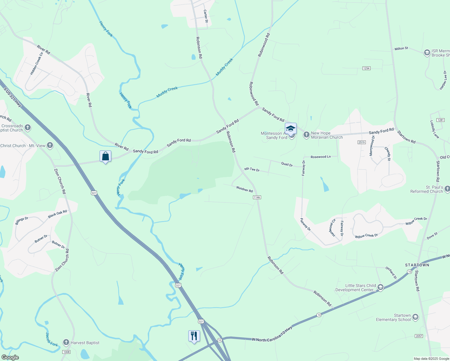 map of restaurants, bars, coffee shops, grocery stores, and more near 3234 Weidner Road in Newton