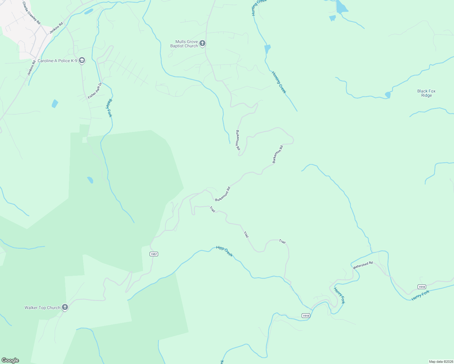 map of restaurants, bars, coffee shops, grocery stores, and more near 6348-6404 Burkemont Road in Morganton