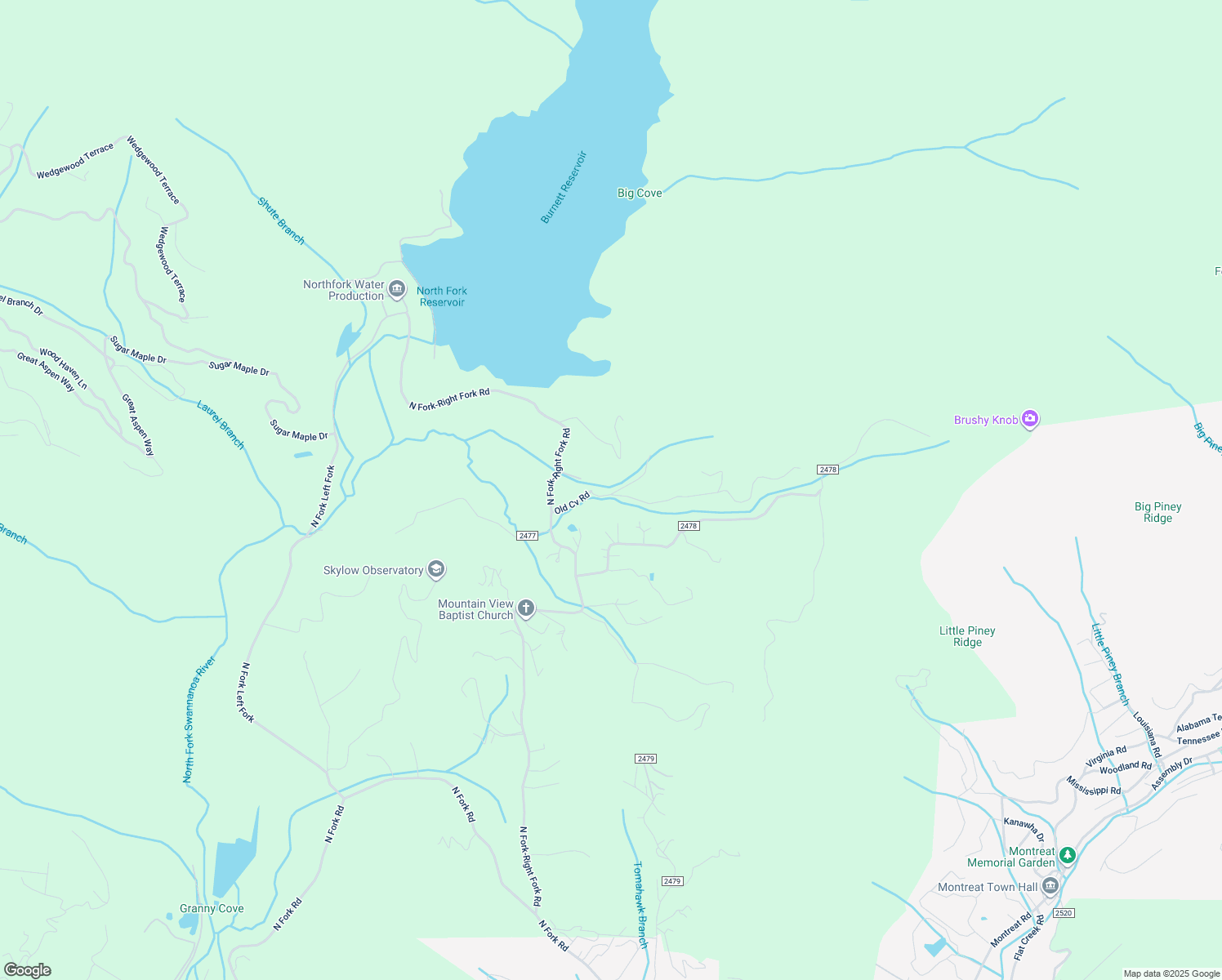 map of restaurants, bars, coffee shops, grocery stores, and more near 99999 Old Cove Road in Black Mountain