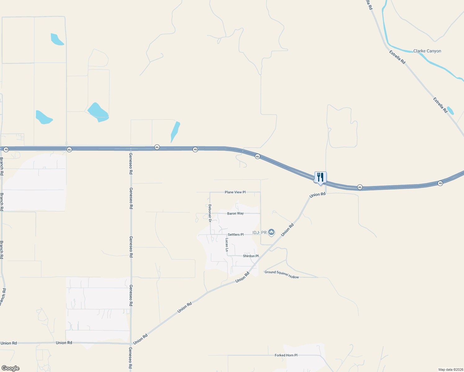 map of restaurants, bars, coffee shops, grocery stores, and more near 8265 Plane View Place in Paso Robles
