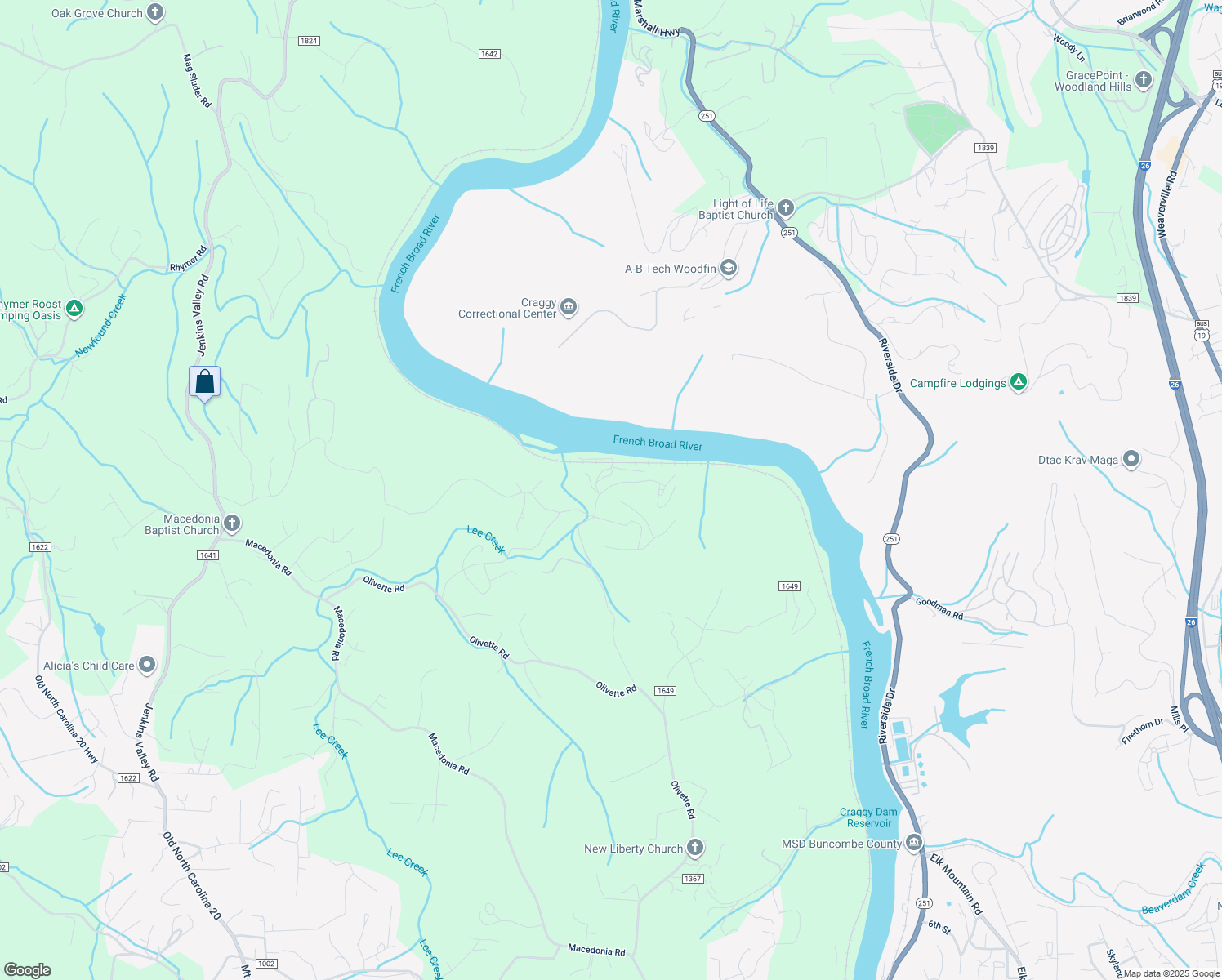 map of restaurants, bars, coffee shops, grocery stores, and more near 7 River Run in Asheville