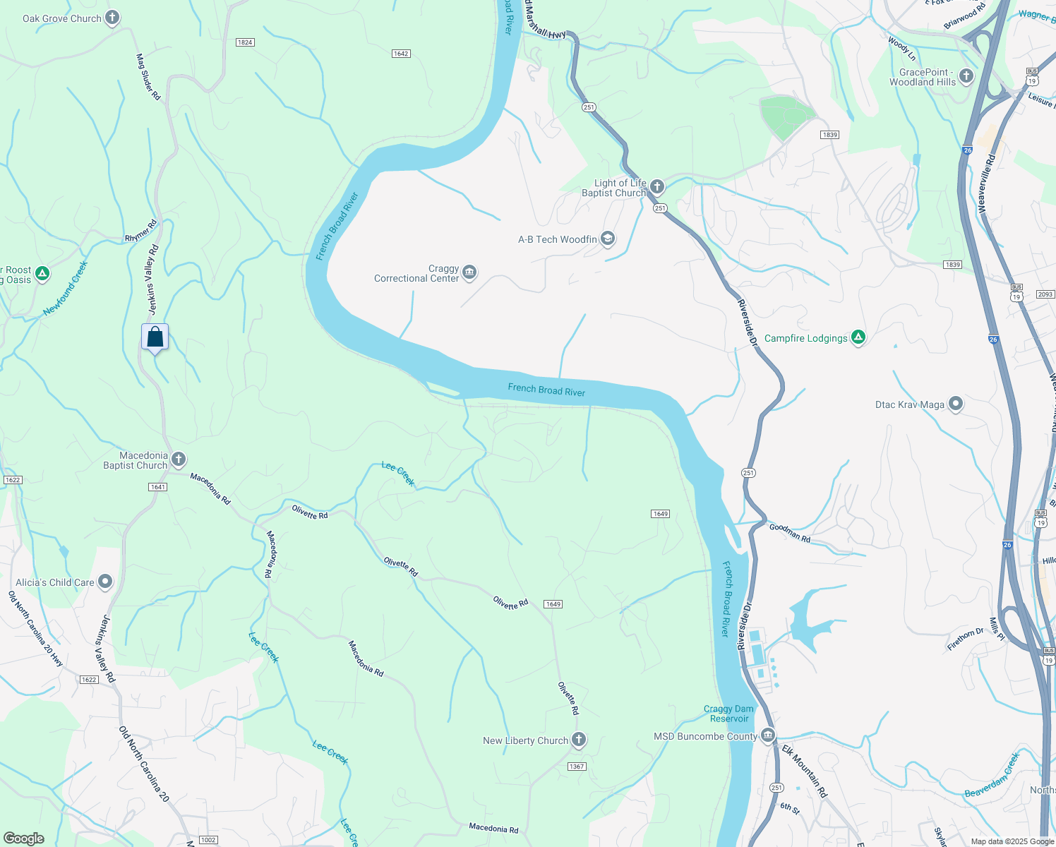 map of restaurants, bars, coffee shops, grocery stores, and more near 10 River Run in Asheville
