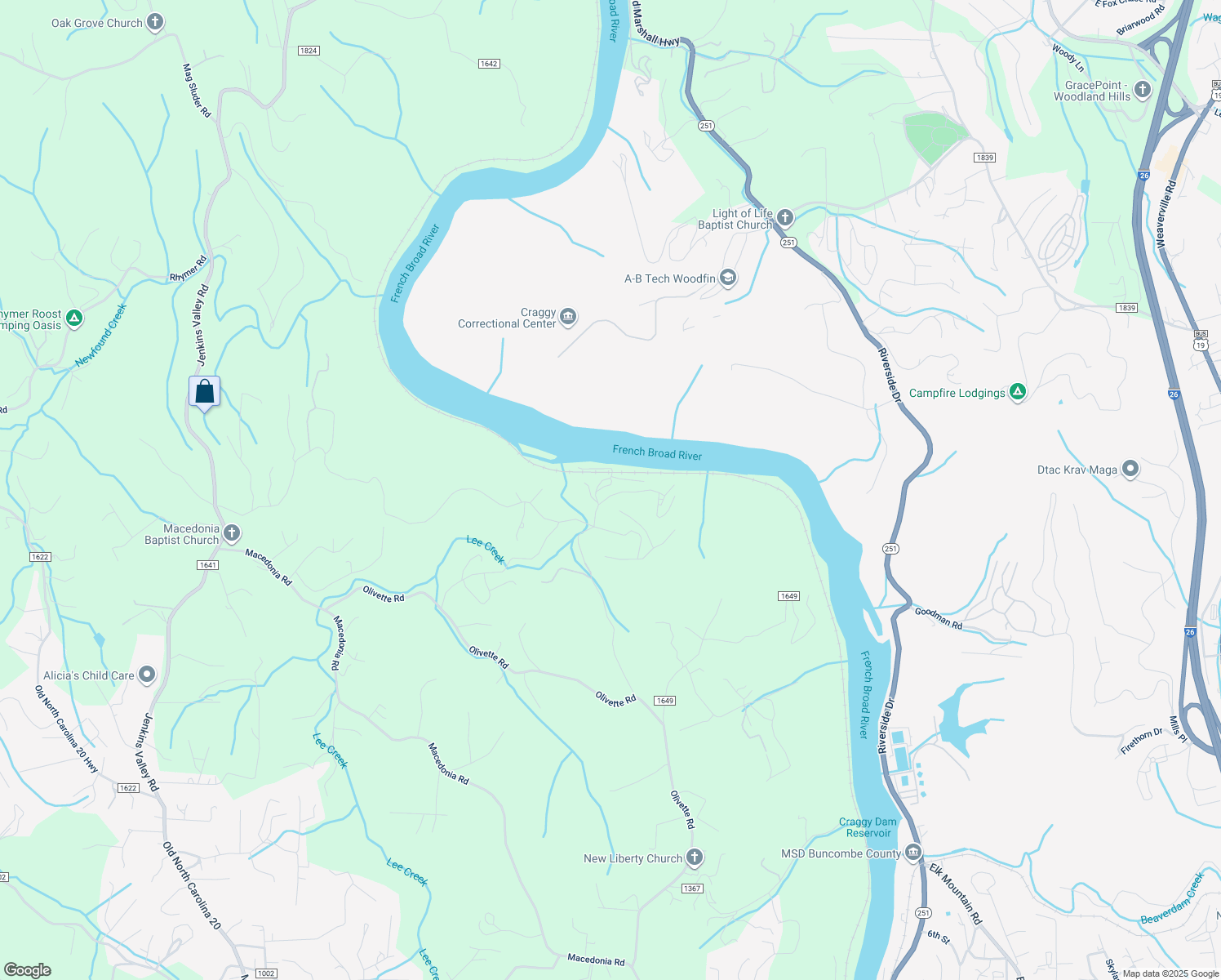 map of restaurants, bars, coffee shops, grocery stores, and more near 10 River Run in Asheville