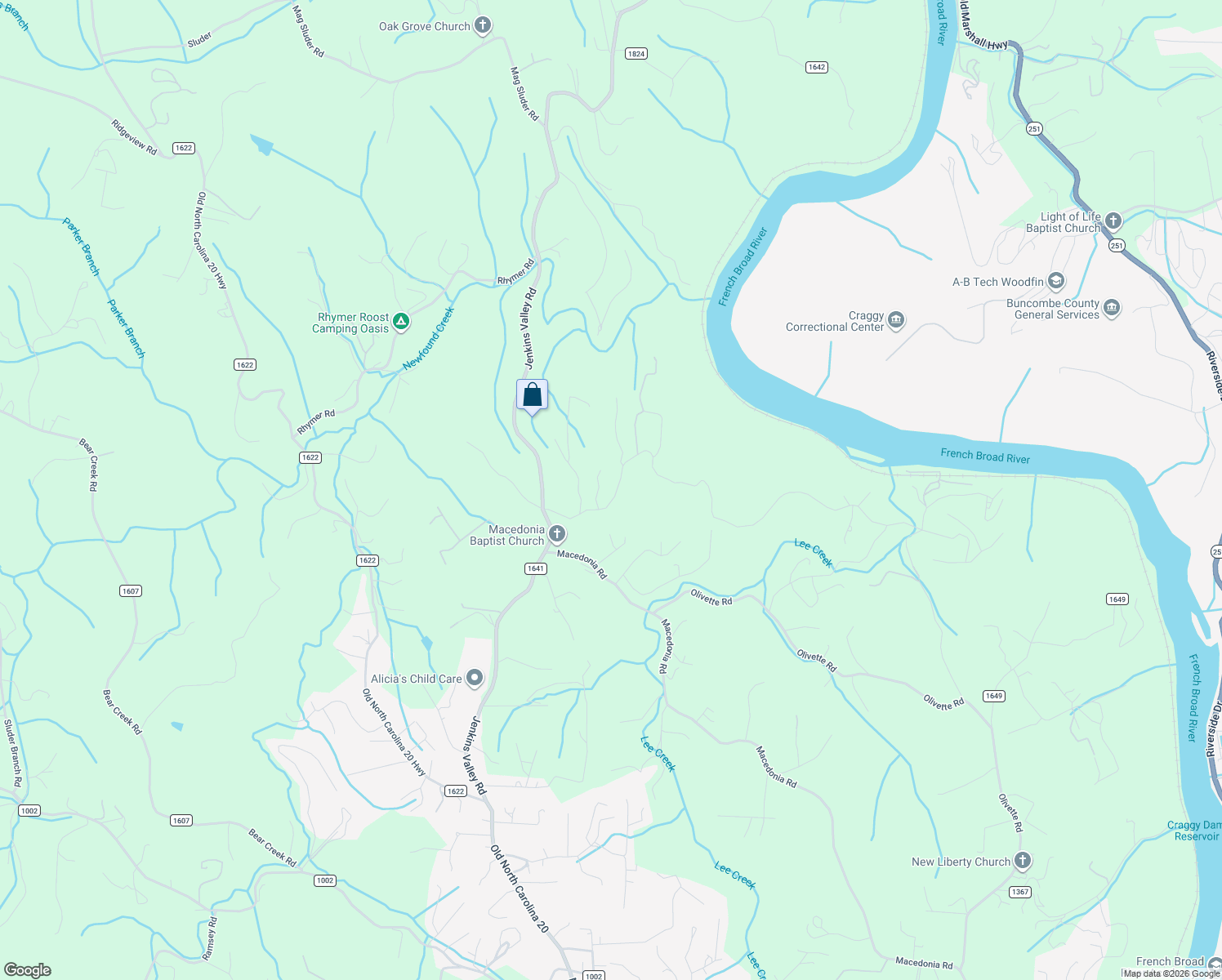 map of restaurants, bars, coffee shops, grocery stores, and more near 120 Old Macedonia Road in Asheville