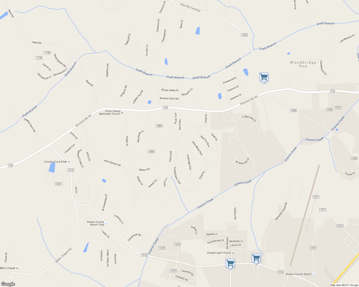 map of restaurants, bars, coffee shops, grocery stores, and more near 720 Timberlane Trail in Salisbury