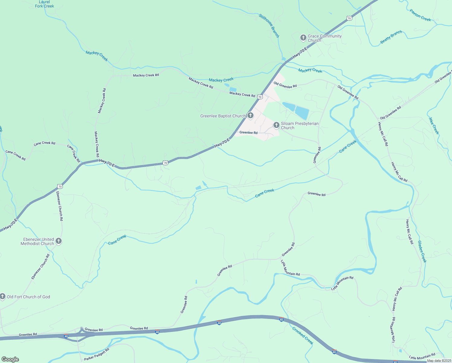 map of restaurants, bars, coffee shops, grocery stores, and more near 349 Vernon Bradley Road in Old Fort