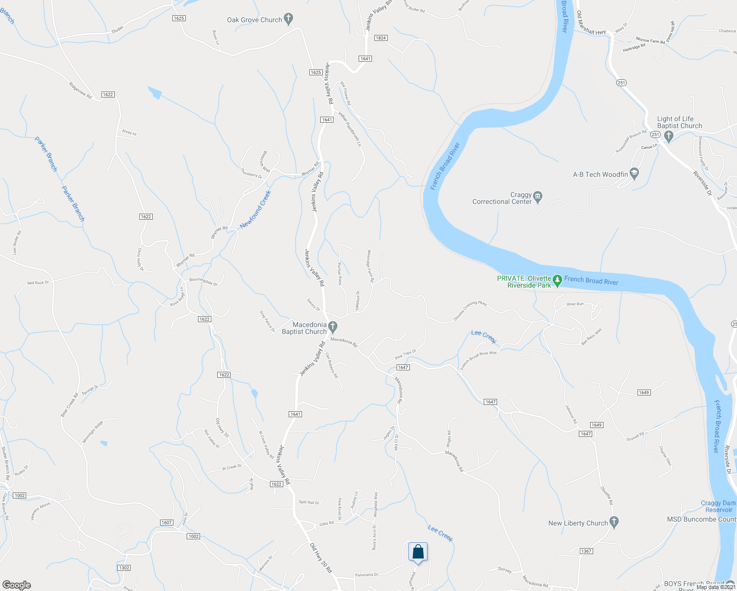 map of restaurants, bars, coffee shops, grocery stores, and more near 120 Old Macedonia Road in Asheville