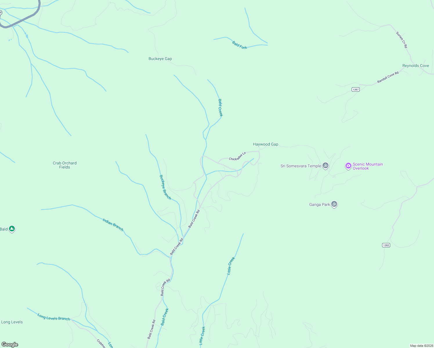 map of restaurants, bars, coffee shops, grocery stores, and more near 3967 Bald Creek Road in Clyde
