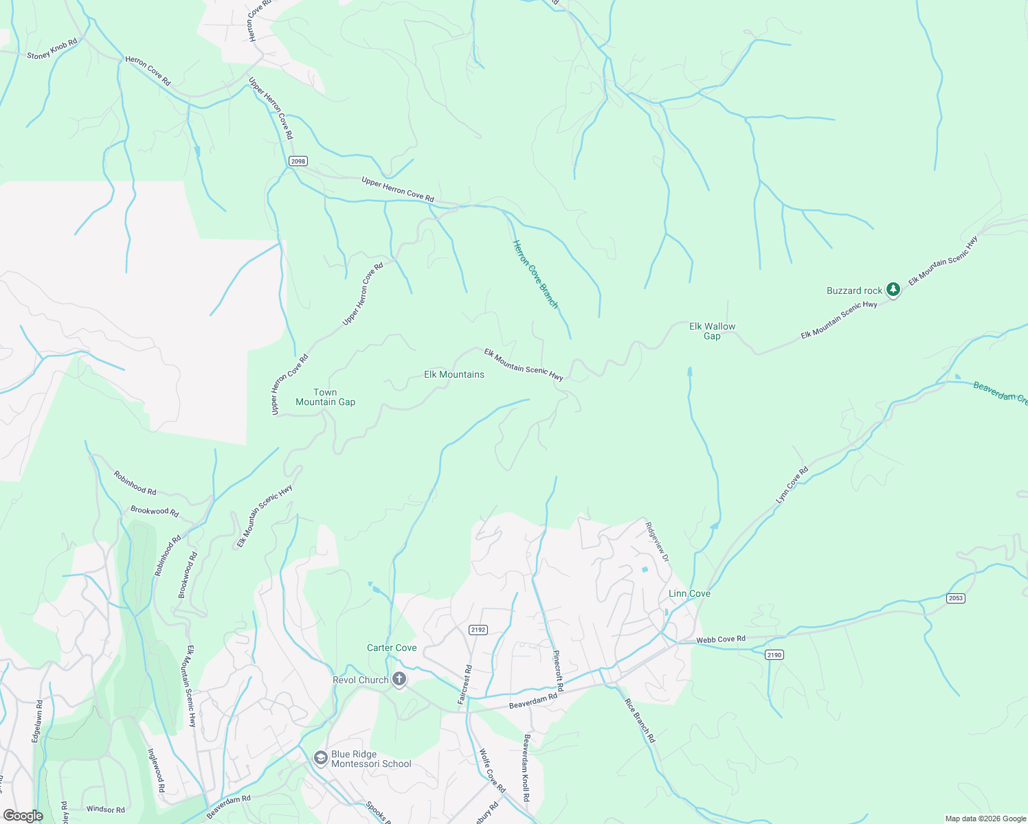 map of restaurants, bars, coffee shops, grocery stores, and more near 150 Rambling Ridge Road in Asheville