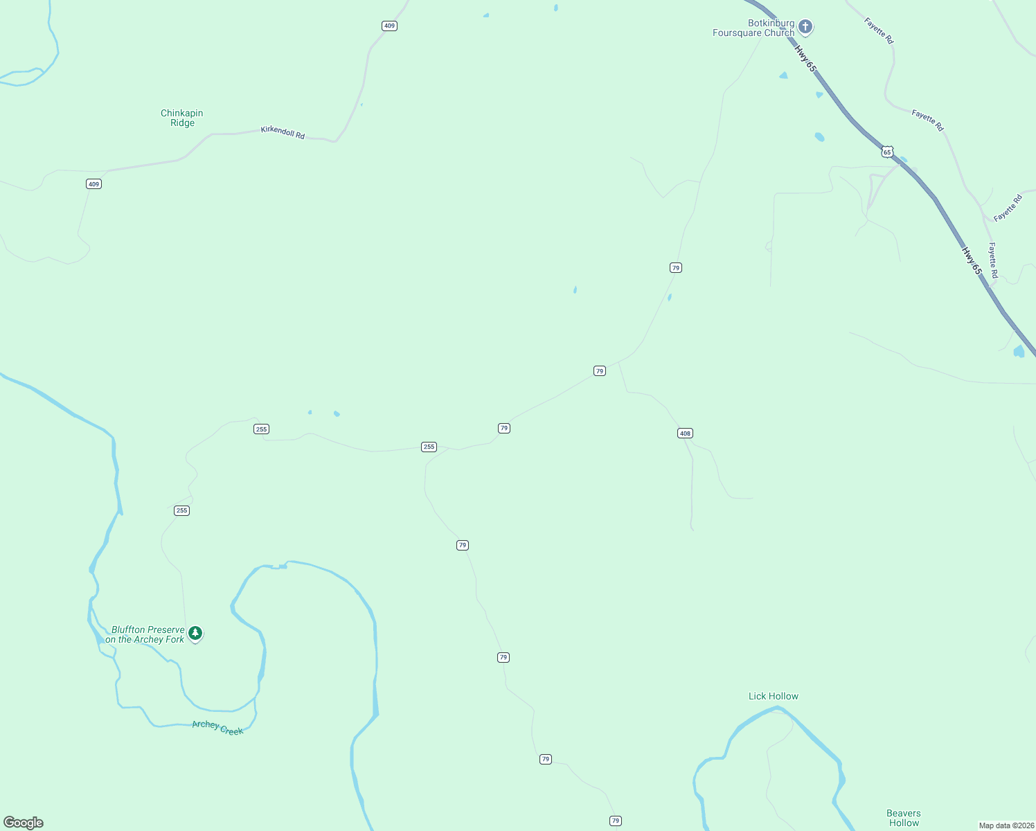 map of restaurants, bars, coffee shops, grocery stores, and more near Watergate Road in Van Buren County