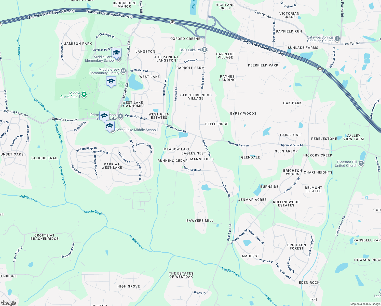 map of restaurants, bars, coffee shops, grocery stores, and more near 8537 Manns Loop Road in Apex