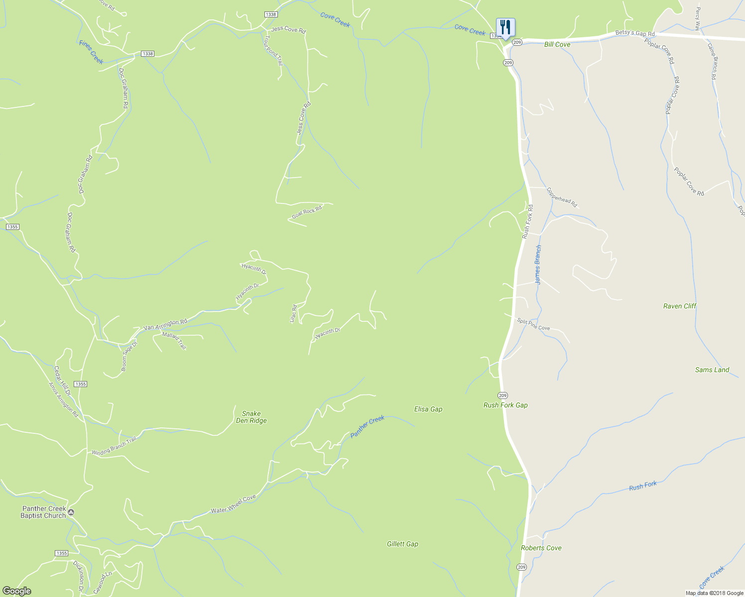 map of restaurants, bars, coffee shops, grocery stores, and more near 2050 Hyacinth Drive in Clyde