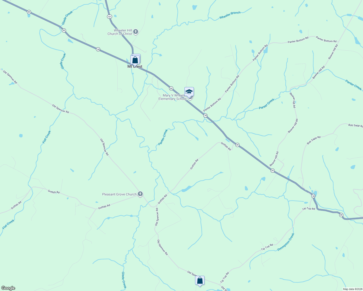 map of restaurants, bars, coffee shops, grocery stores, and more near 12343 Griffith Road in Pikeville