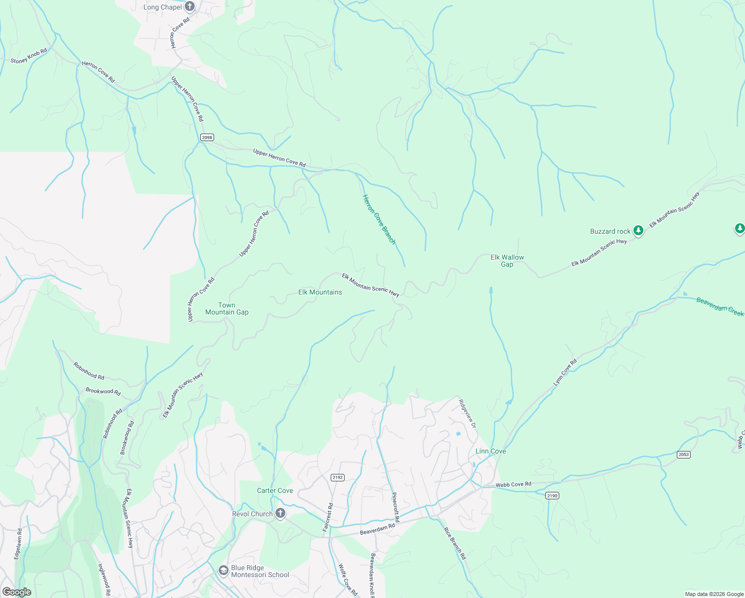 map of restaurants, bars, coffee shops, grocery stores, and more near 661 Elk Mountain Scenic Highway in Asheville
