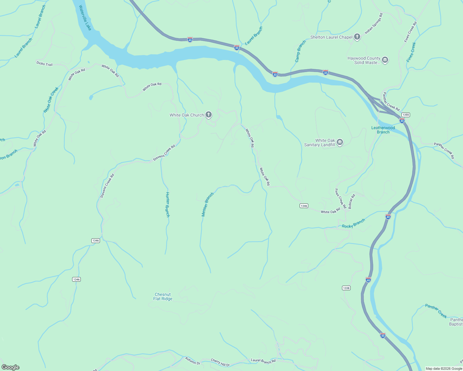 map of restaurants, bars, coffee shops, grocery stores, and more near 2-598 Destiny Road in Waynesville