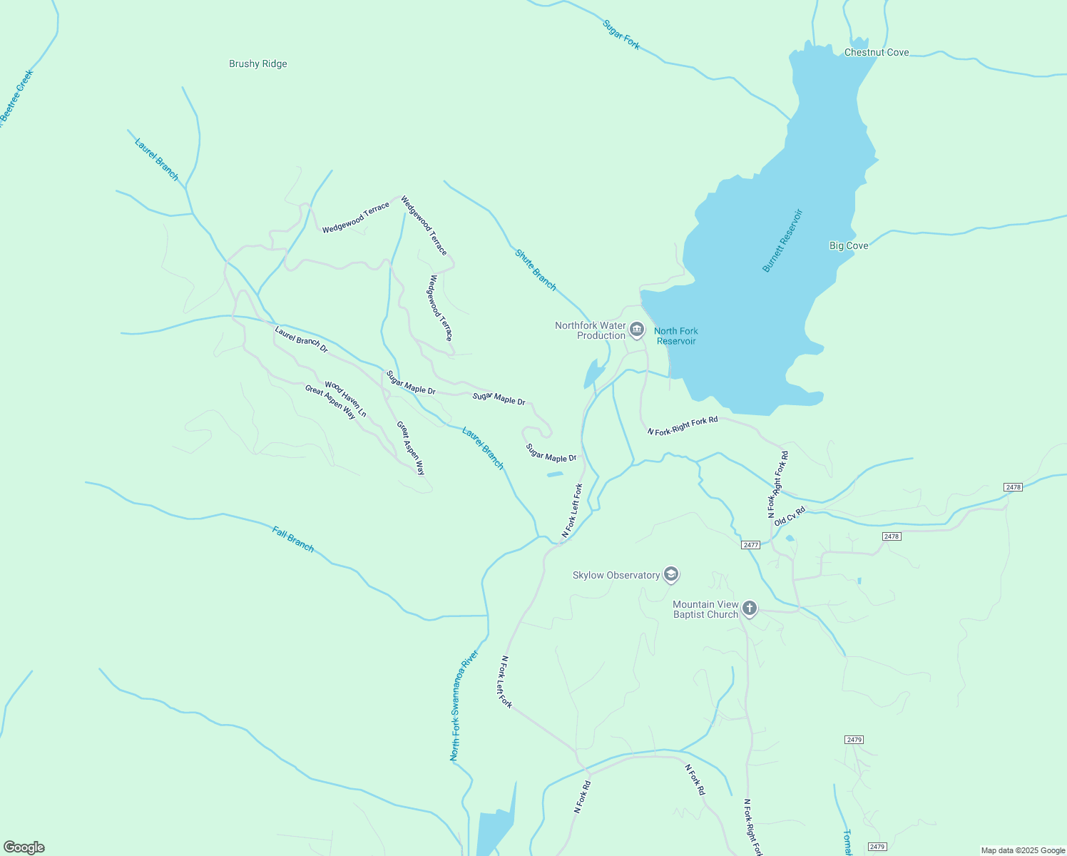 map of restaurants, bars, coffee shops, grocery stores, and more near 99999 Sugar Maple Drive in Black Mountain
