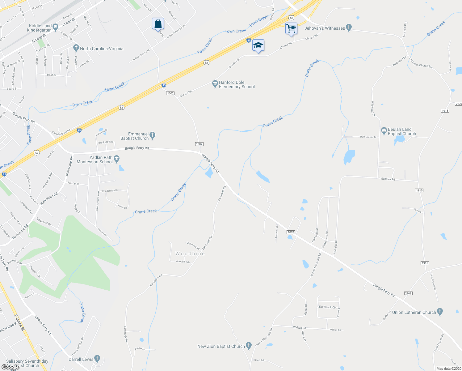 map of restaurants, bars, coffee shops, grocery stores, and more near 3140 Bringle Ferry Road in Salisbury