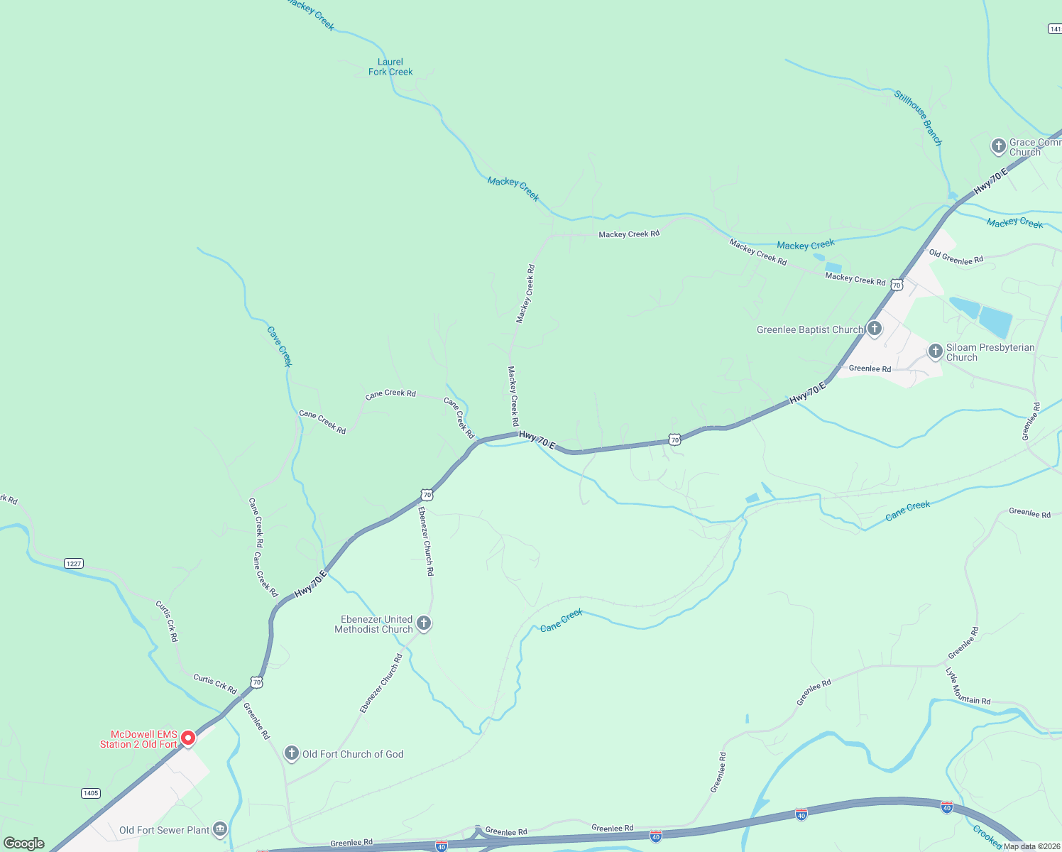 map of restaurants, bars, coffee shops, grocery stores, and more near 1859 Mackey Creek Road in Old Fort