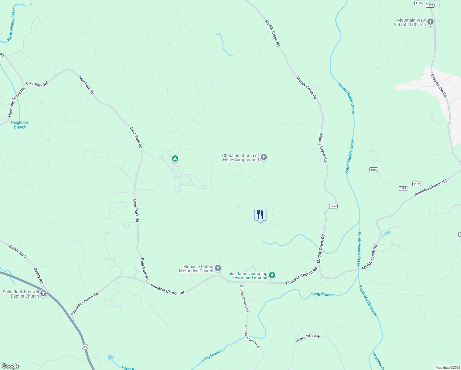 map of restaurants, bars, coffee shops, grocery stores, and more near 760 Patton Valley Drive in Nebo