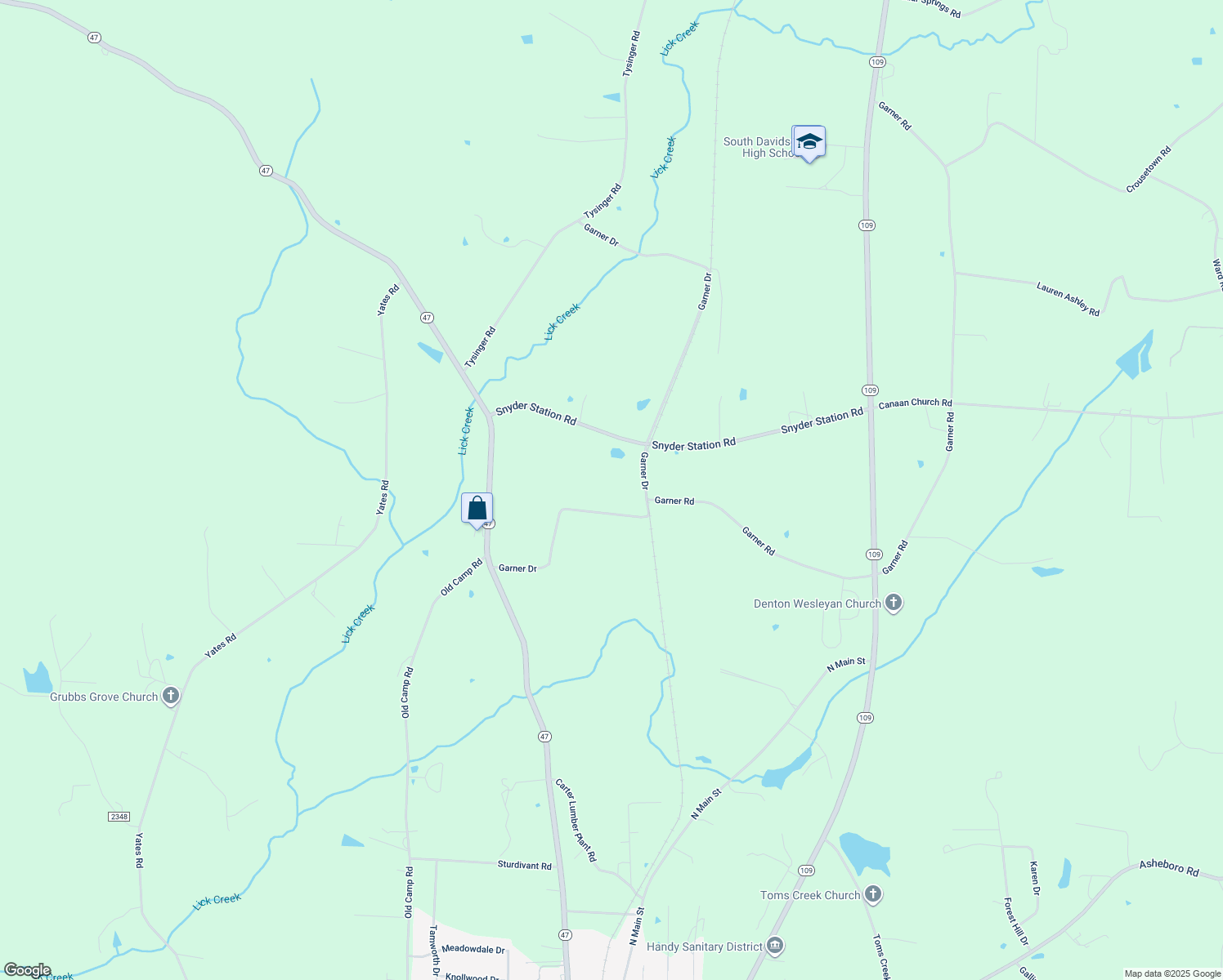 map of restaurants, bars, coffee shops, grocery stores, and more near 1374 Garner Dr in Denton