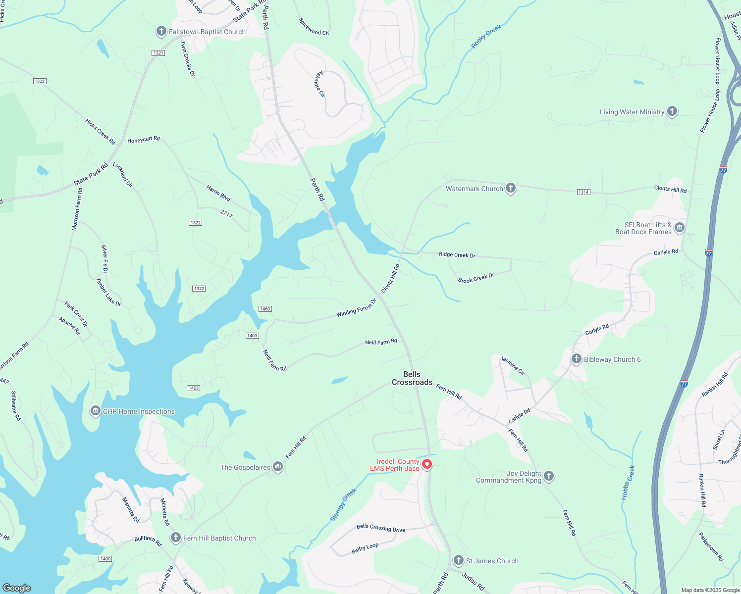 map of restaurants, bars, coffee shops, grocery stores, and more near 108 Winding Forest Dr in Troutman