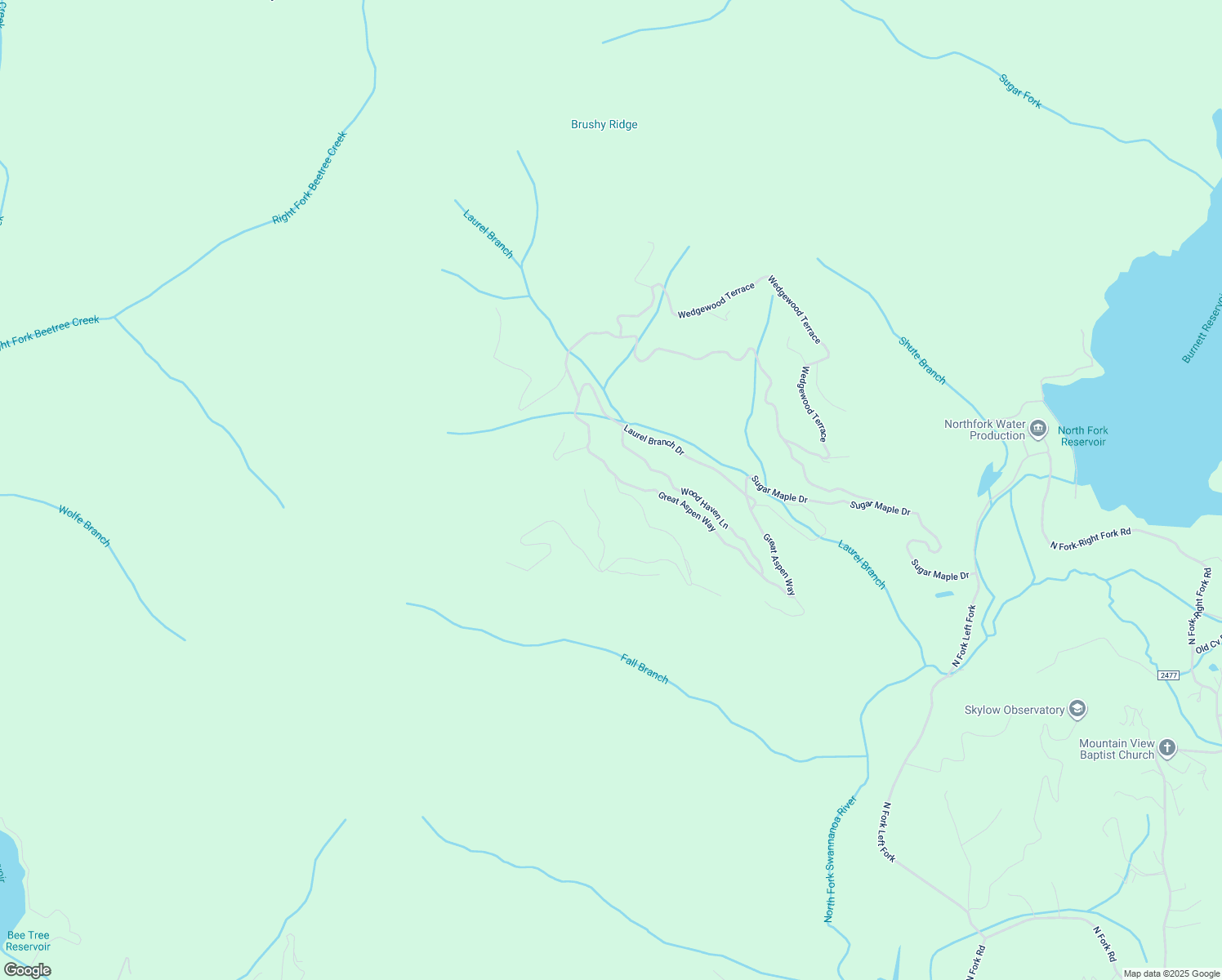 map of restaurants, bars, coffee shops, grocery stores, and more near 1 Lake Wood Avenue in Black Mountain