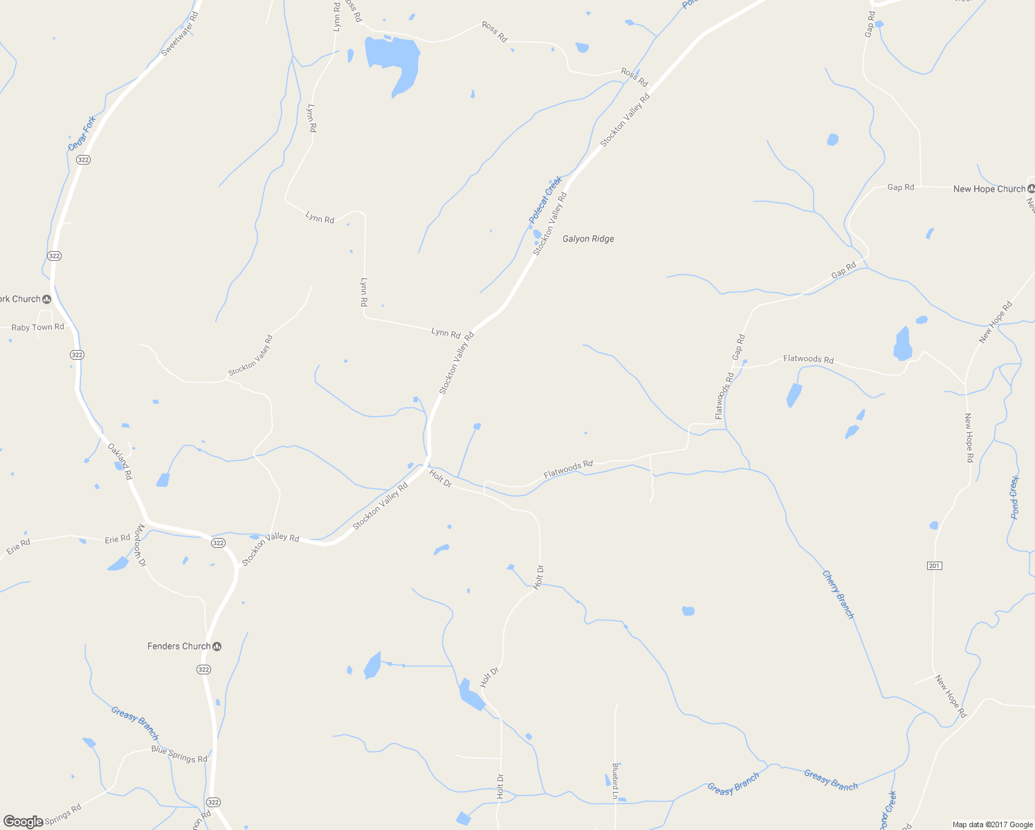map of restaurants, bars, coffee shops, grocery stores, and more near 14900 Flatwoods Road in Sweetwater