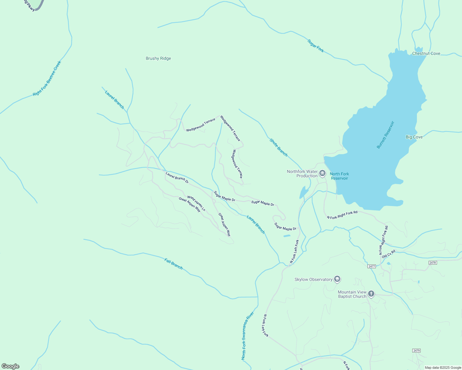 map of restaurants, bars, coffee shops, grocery stores, and more near 11 Winding Poplar Road in Black Mountain